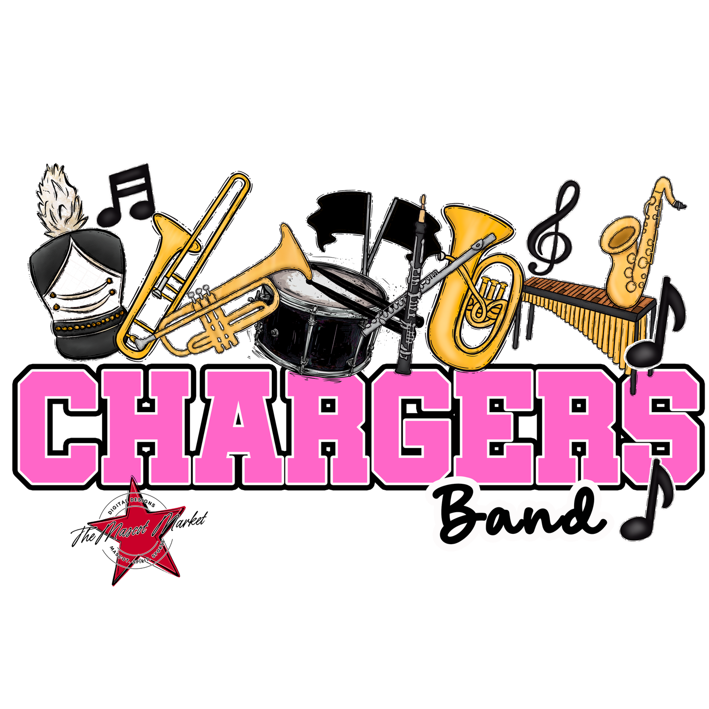 Chargers Varsity Band-Baby Pink