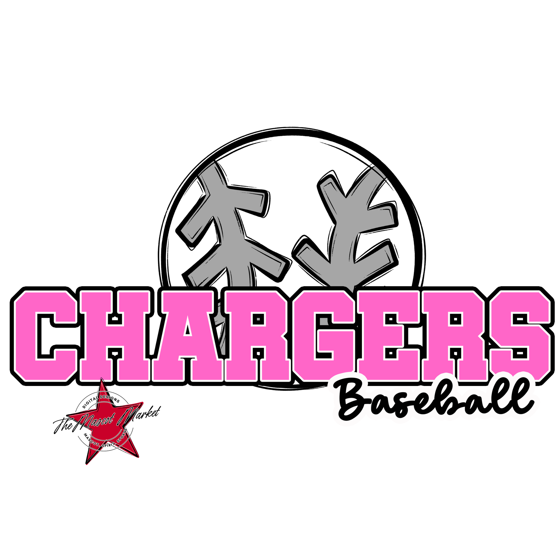 Chargers Varsity Baseball-Baby Pink