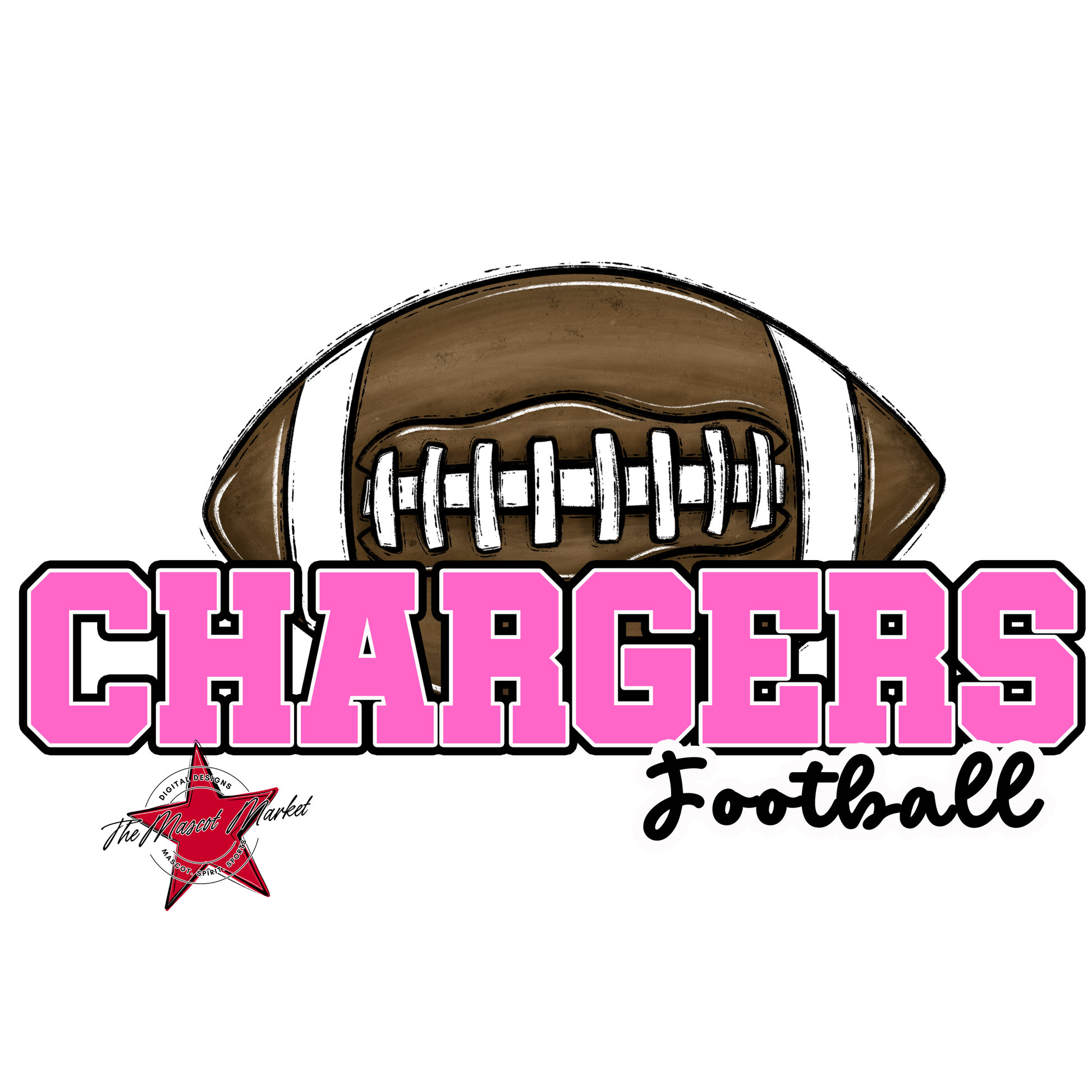 Chargers Varsity Football-Baby Pink