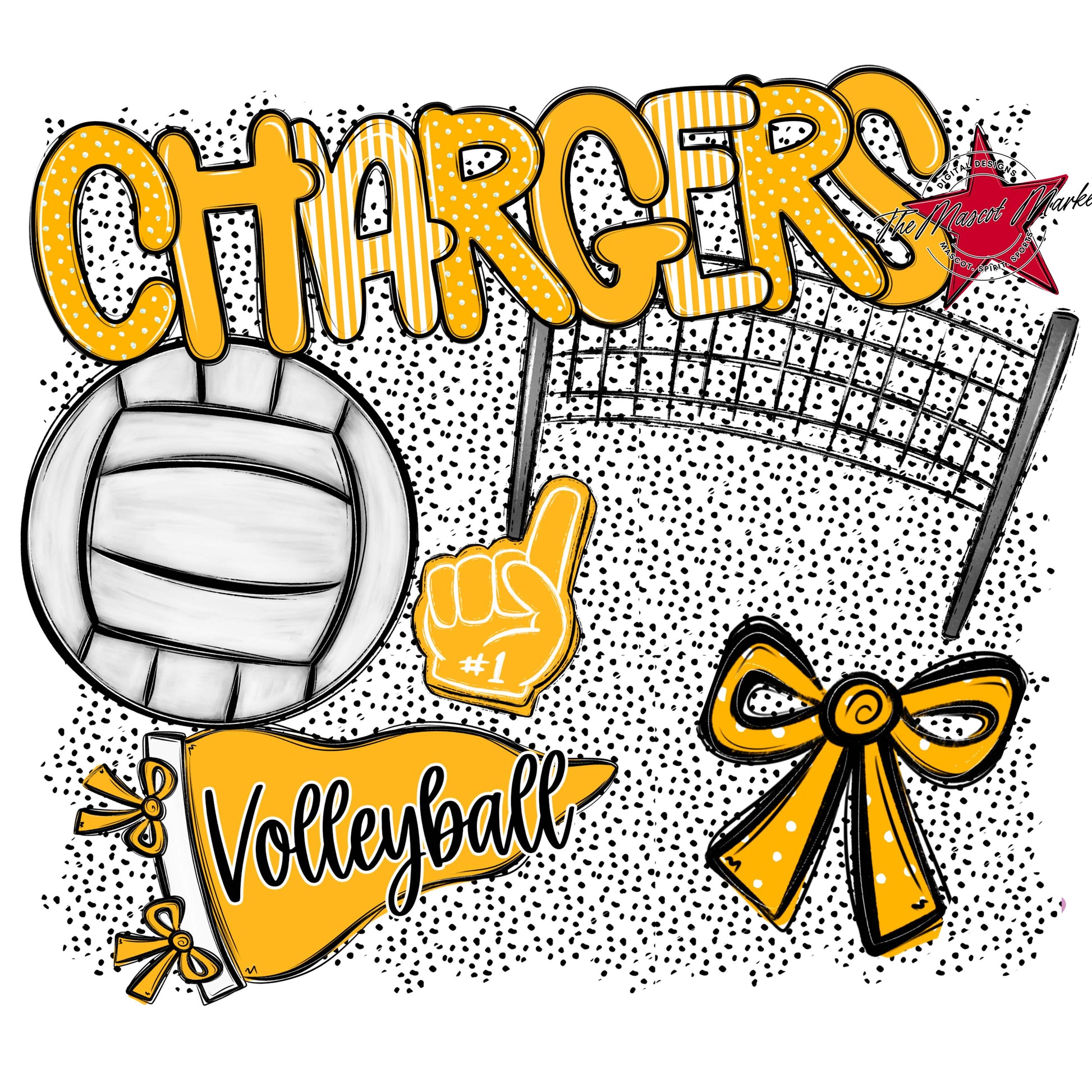 Chargers Volleyball Spirit-Yellow