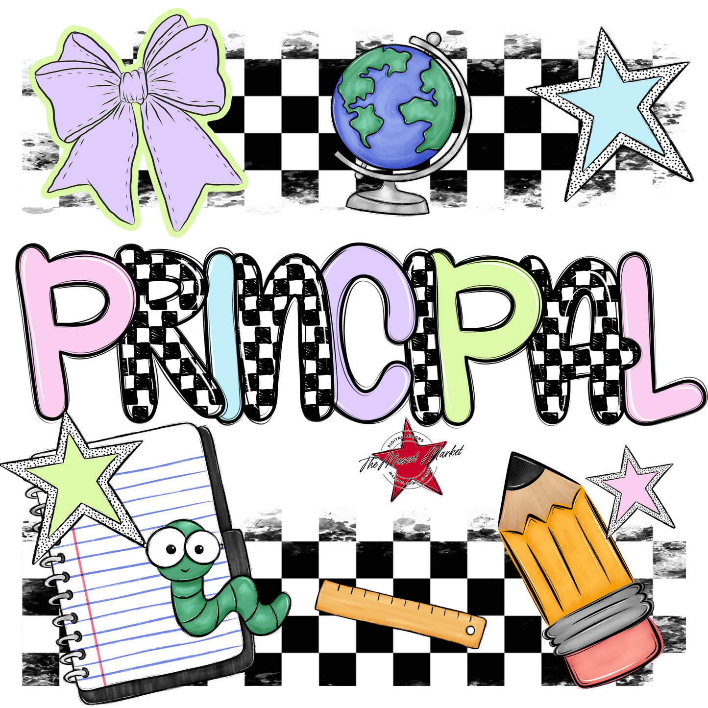 Pastel Checkers School Principal Design