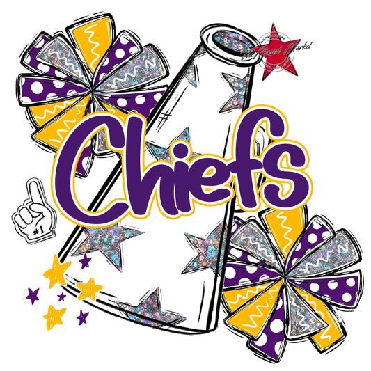 Chiefs Alpha Megaphone Design-Purple-Yellow