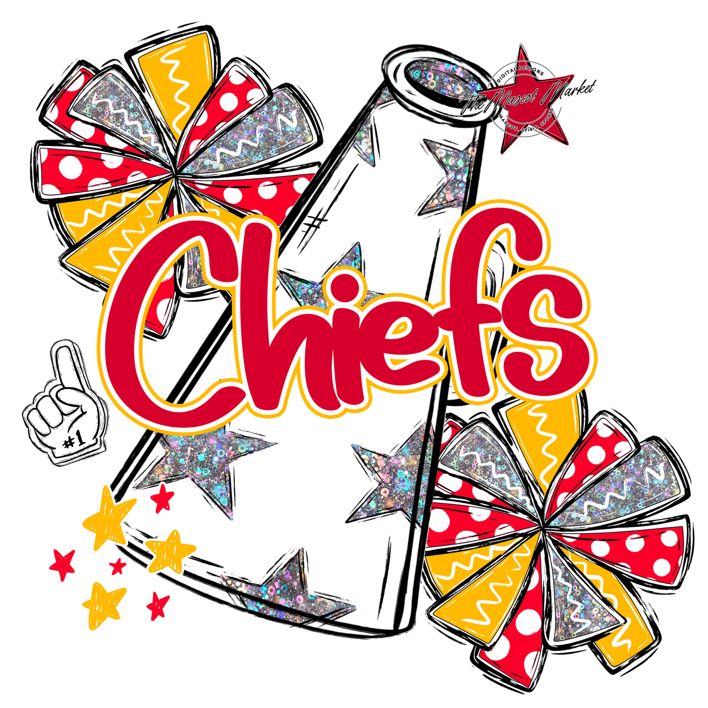 Chiefs Alpha Megaphone Design-Red-Yellow