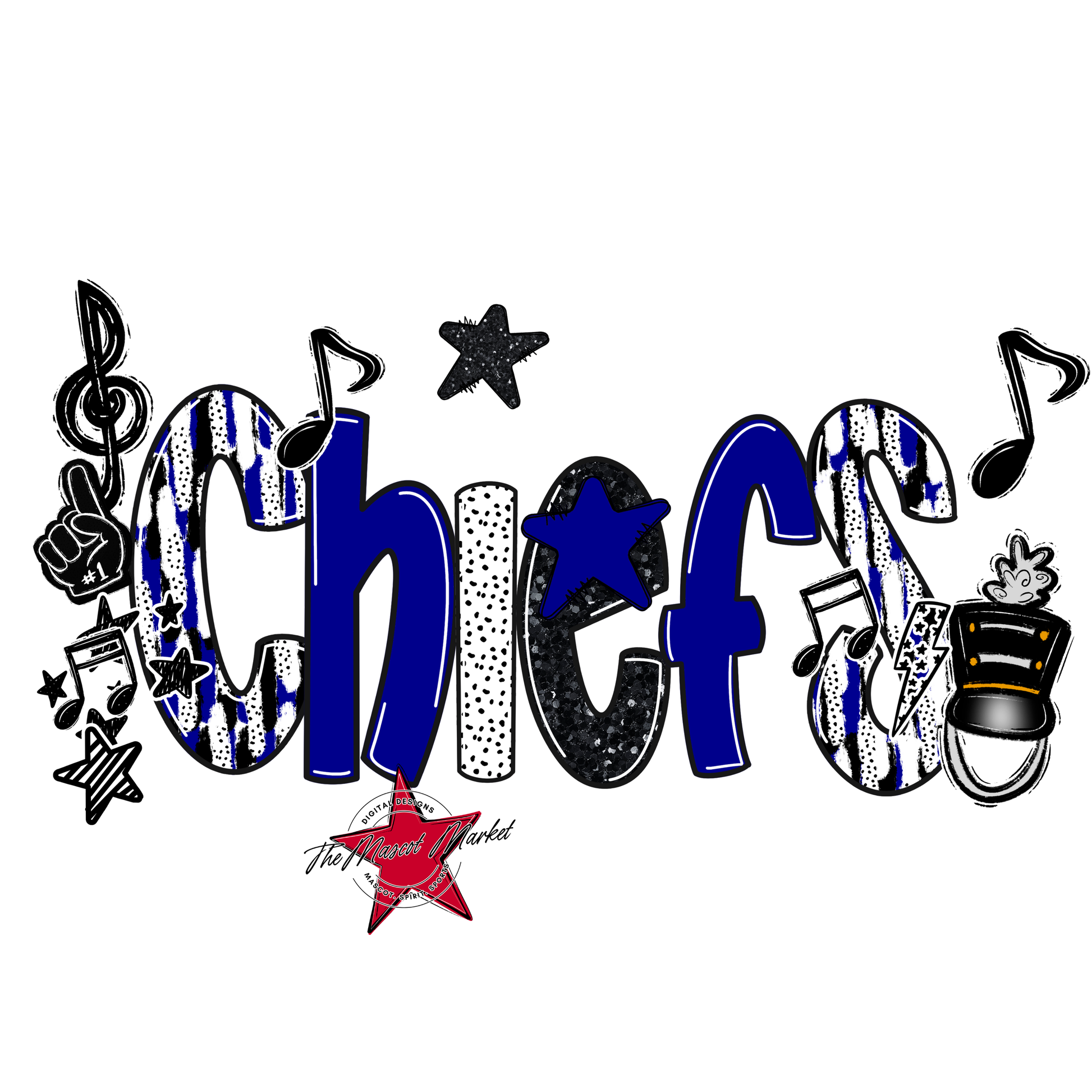 Chiefs Band Scrape-Blue