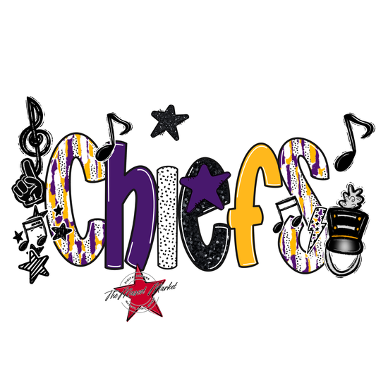 Chiefs Band Scrape-Purple-Yellow