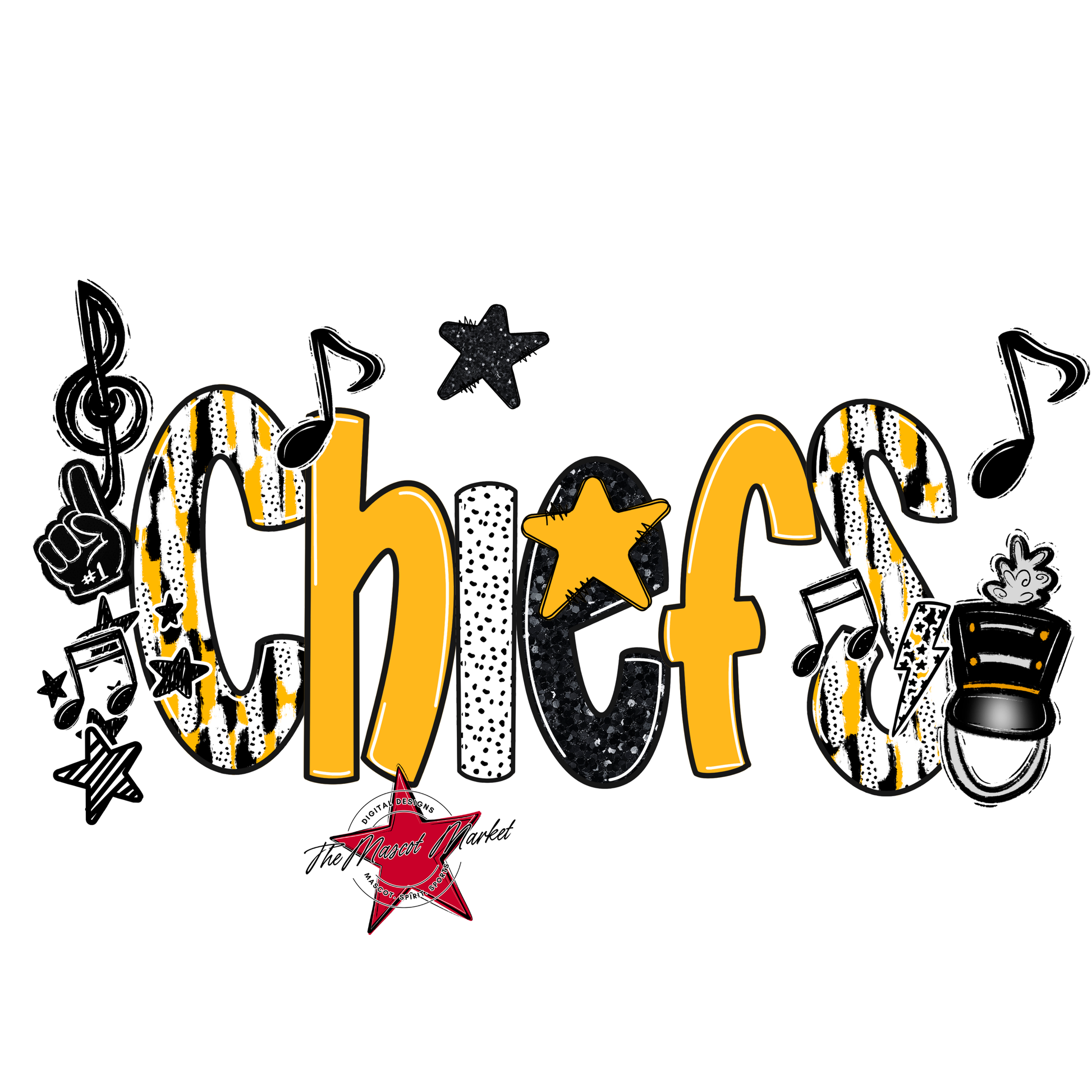 Chiefs Band Scrape-Yellow