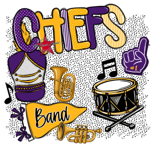 Chiefs Band Spirit-Purple & Yellow
