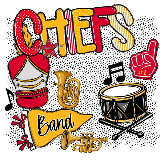 Chiefs Band Spirit-Red & Yellow