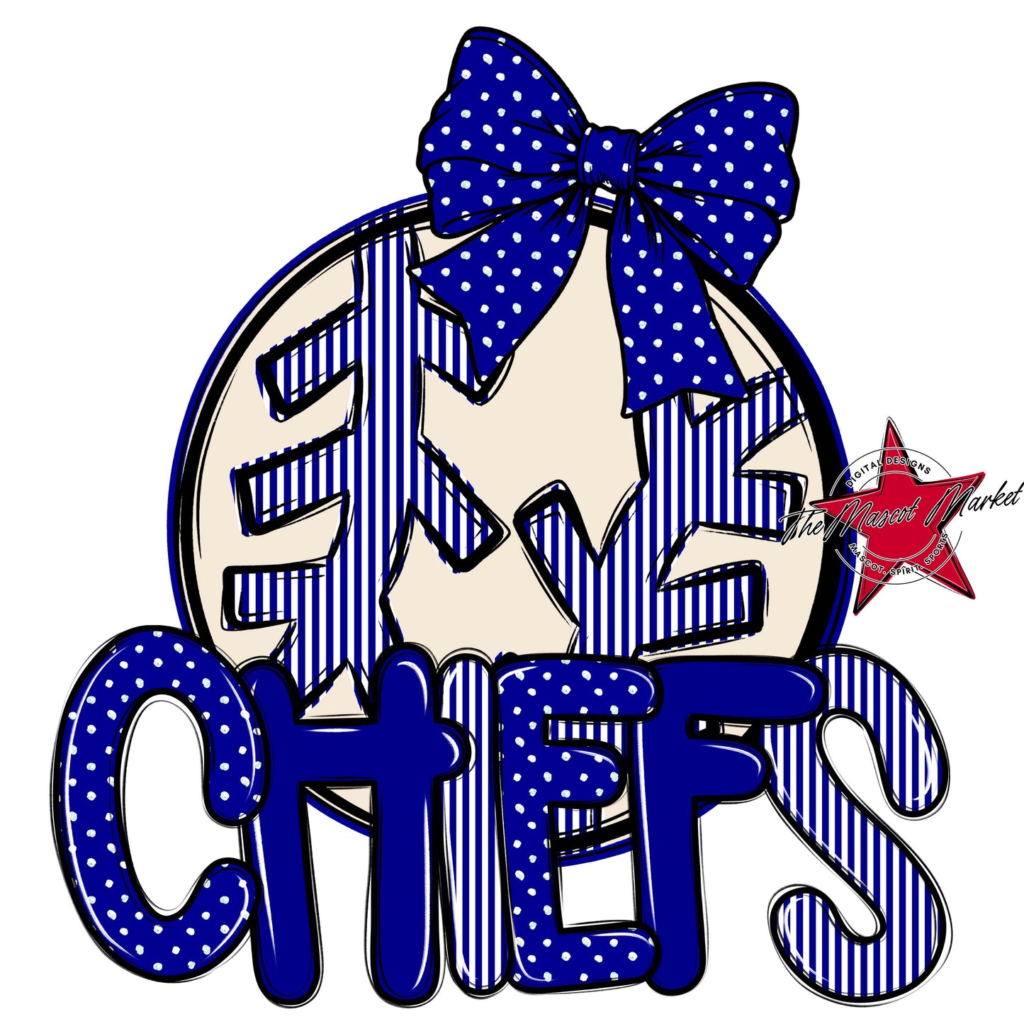 Chiefs Baseball-Softball Spirit Design-Blue