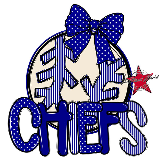 Chiefs Baseball-Softball Spirit Design-Blue