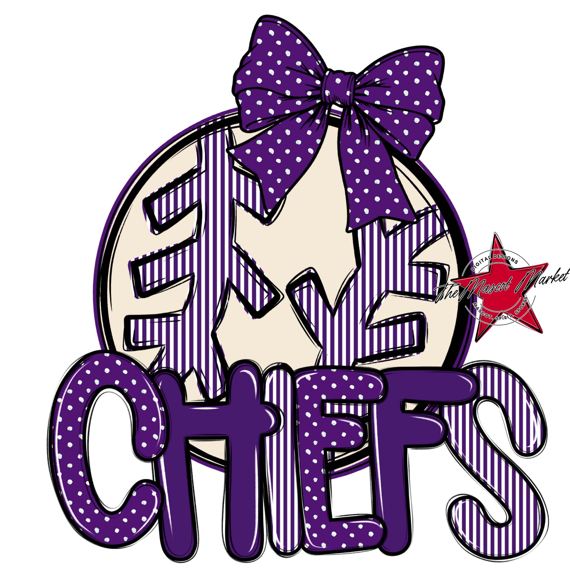 Chiefs Baseball-Softball Spirit Design-Purple