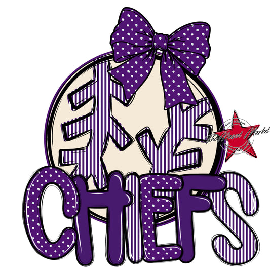 Chiefs Baseball-Softball Spirit Design-Purple