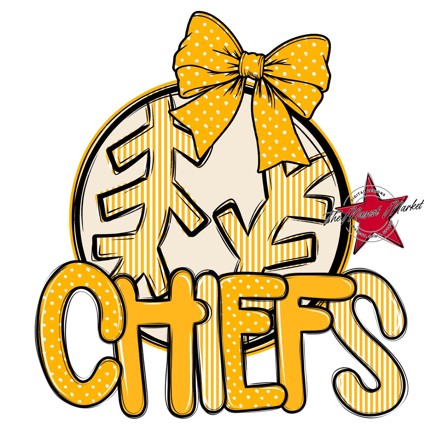 Chiefs Baseball-Softball Spirit Design-Yellow