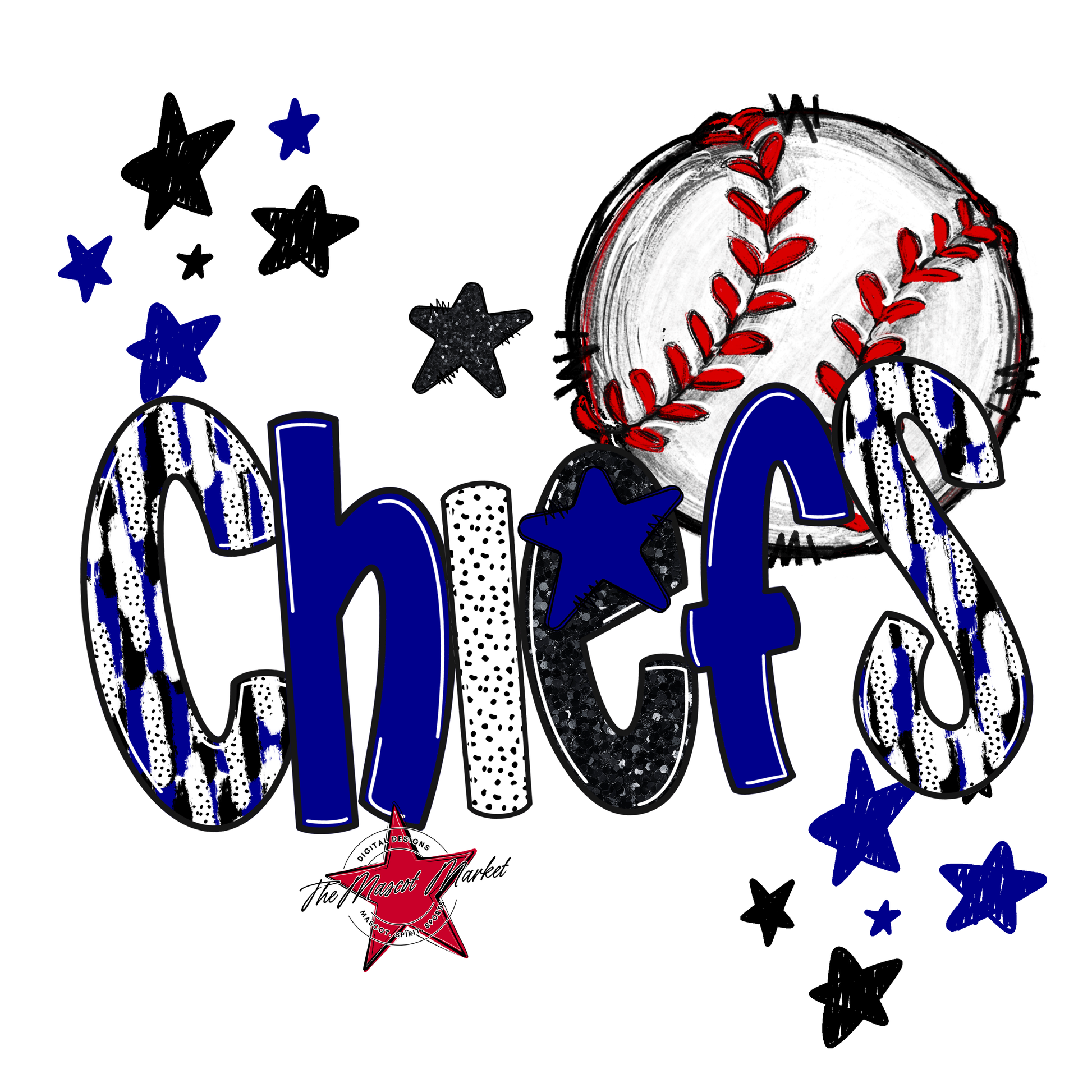 Chiefs Baseball Scrape-Blue