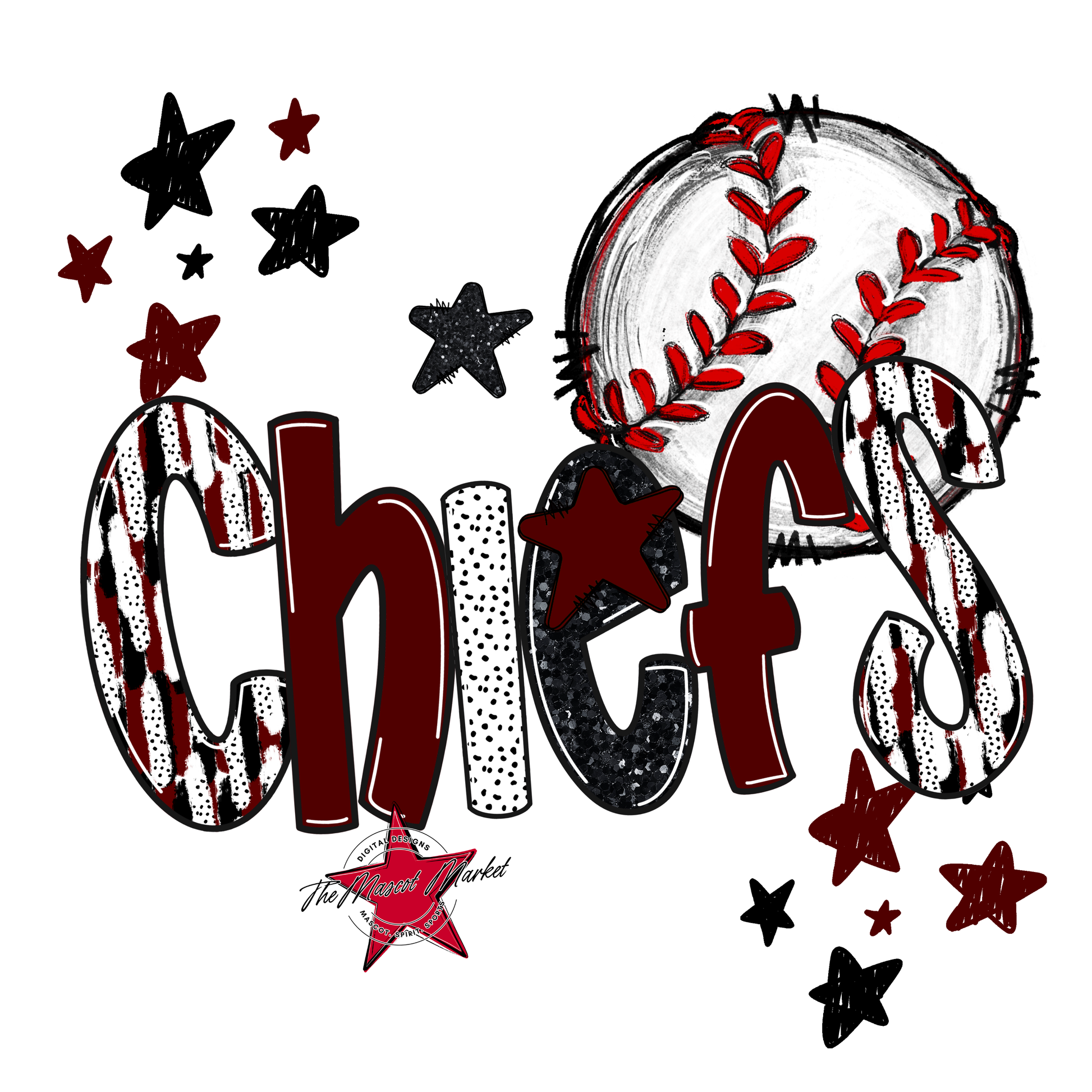 Chiefs Baseball Scrape-Maroon