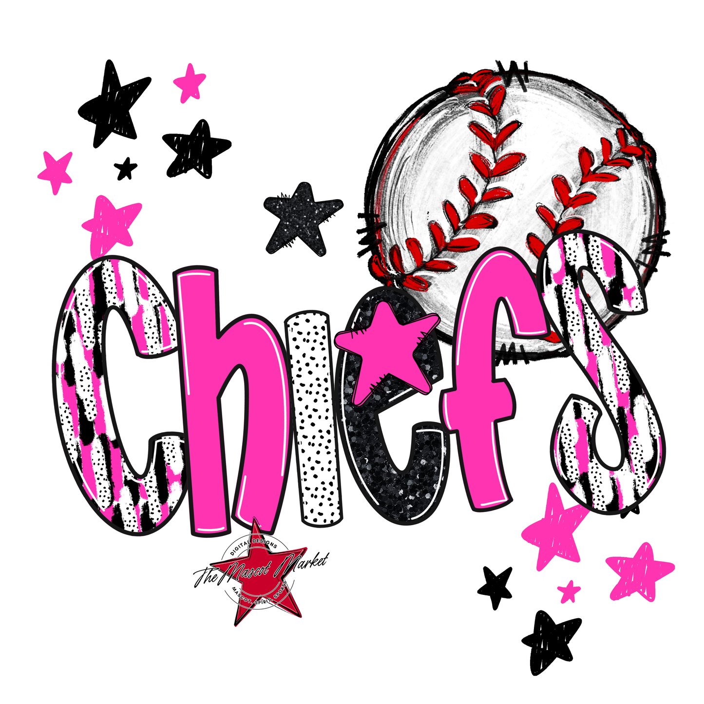 Chiefs Baseball Scrape-Pink