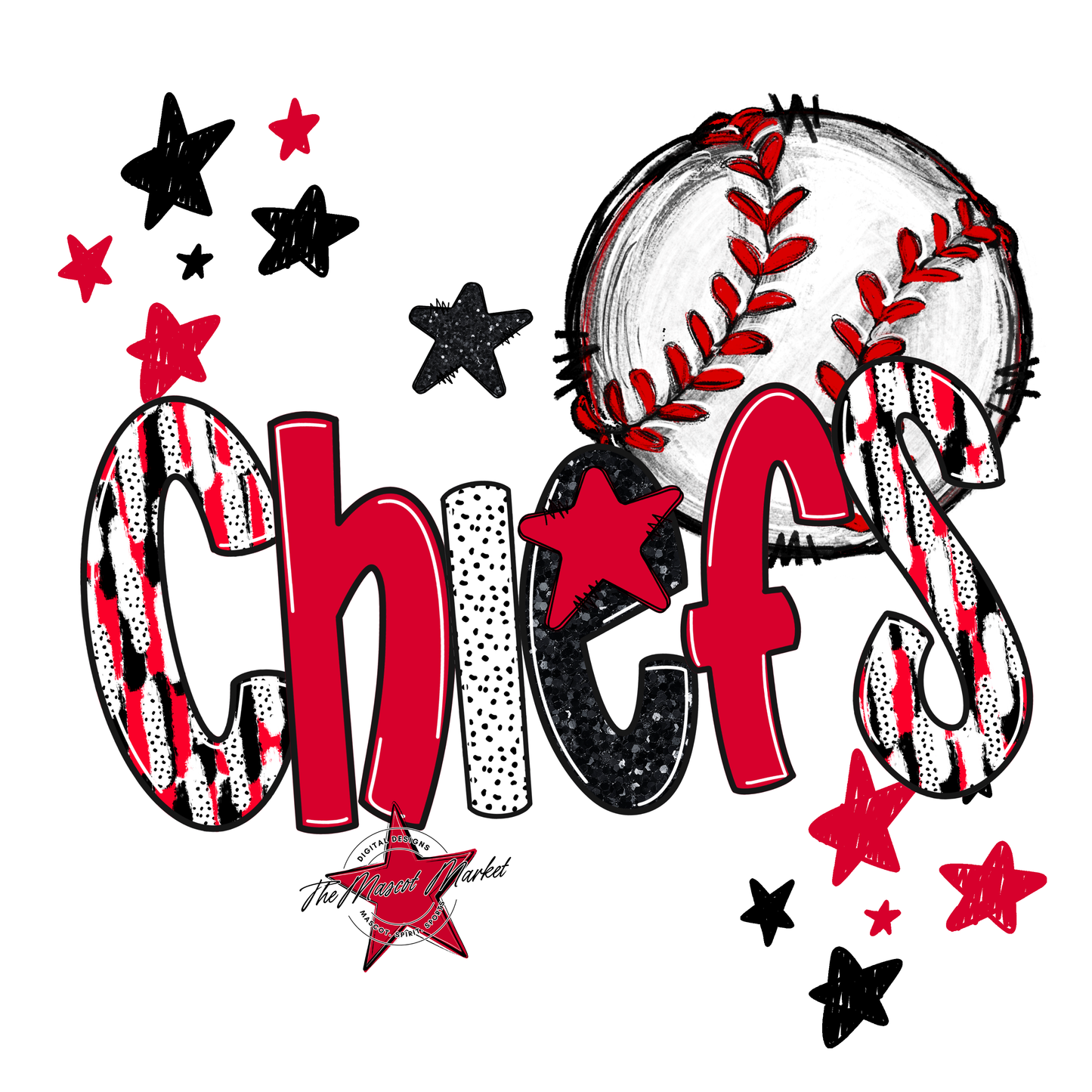 Chiefs Baseball Scrape-Red