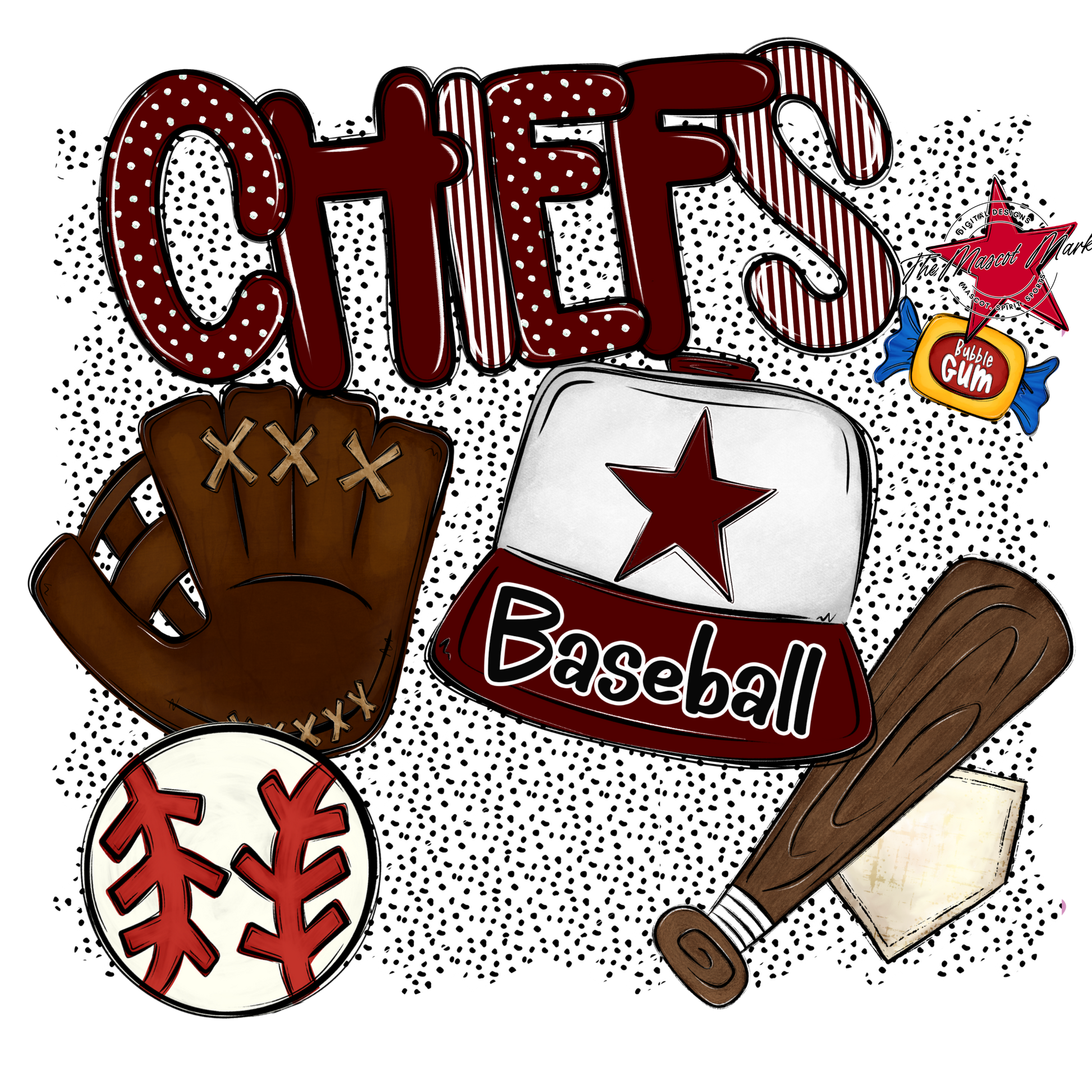 Chiefs Baseball Spirit-Maroon