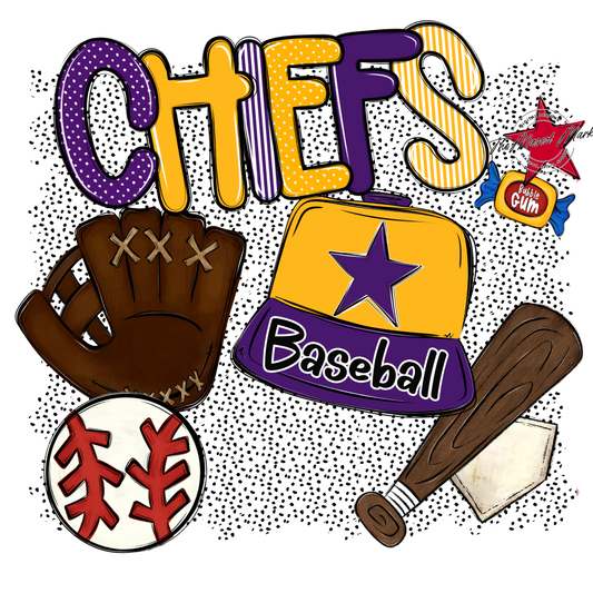 Chiefs Baseball Spirit-Purple & Yellow