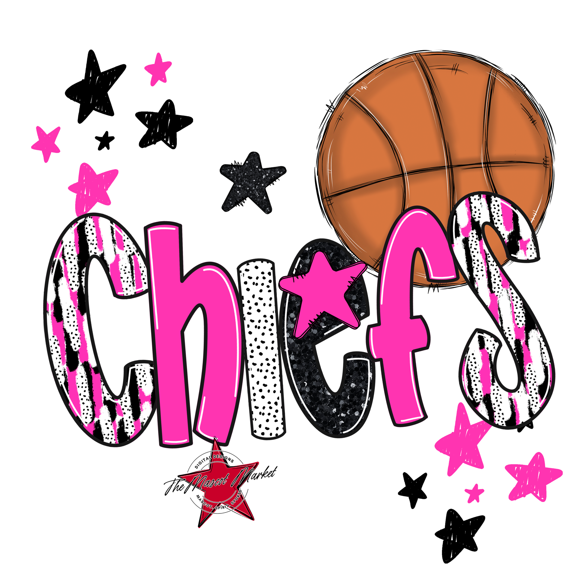 Chiefs Basketball Scrape-Pink