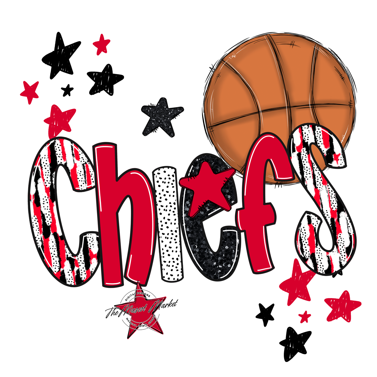Chiefs Basketball Scrape-Red
