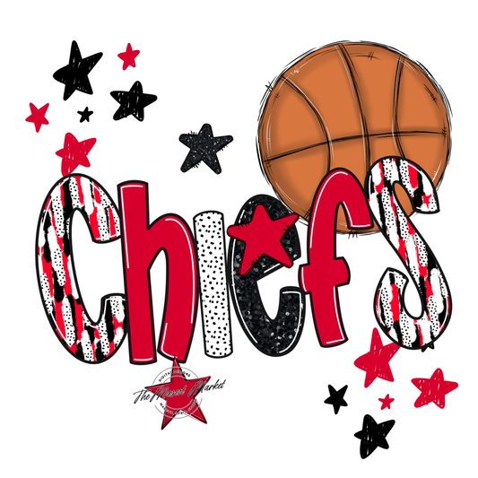 Chiefs Basketball Scrape-Red