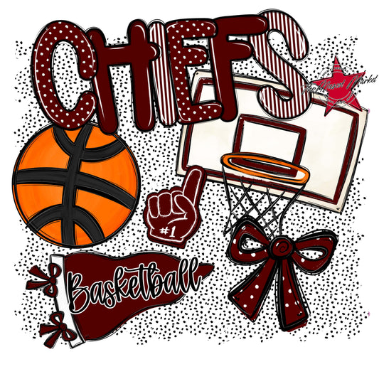 Chiefs Basketball Spirit-Maroon