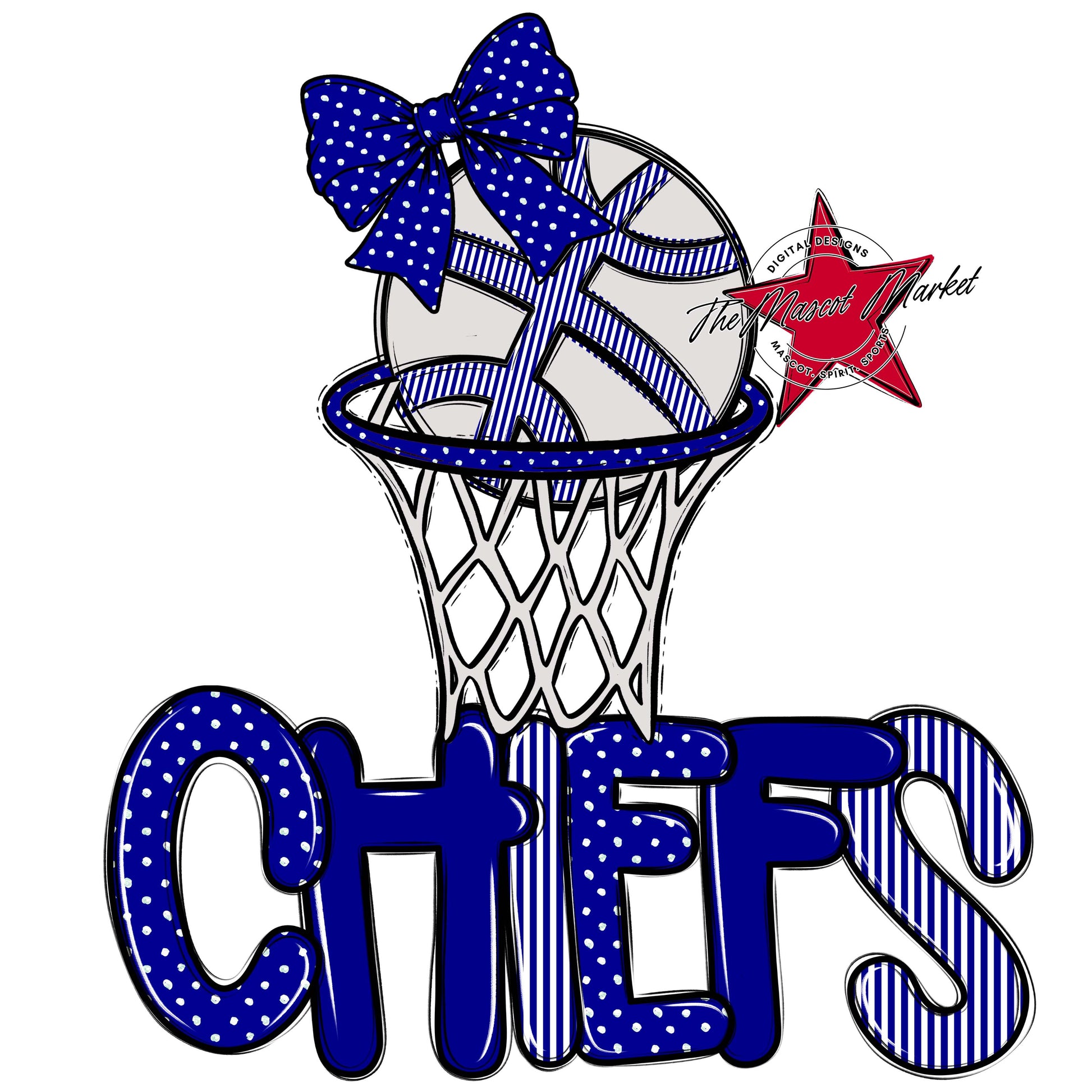 Chiefs Basketball Spirit Design-Blue