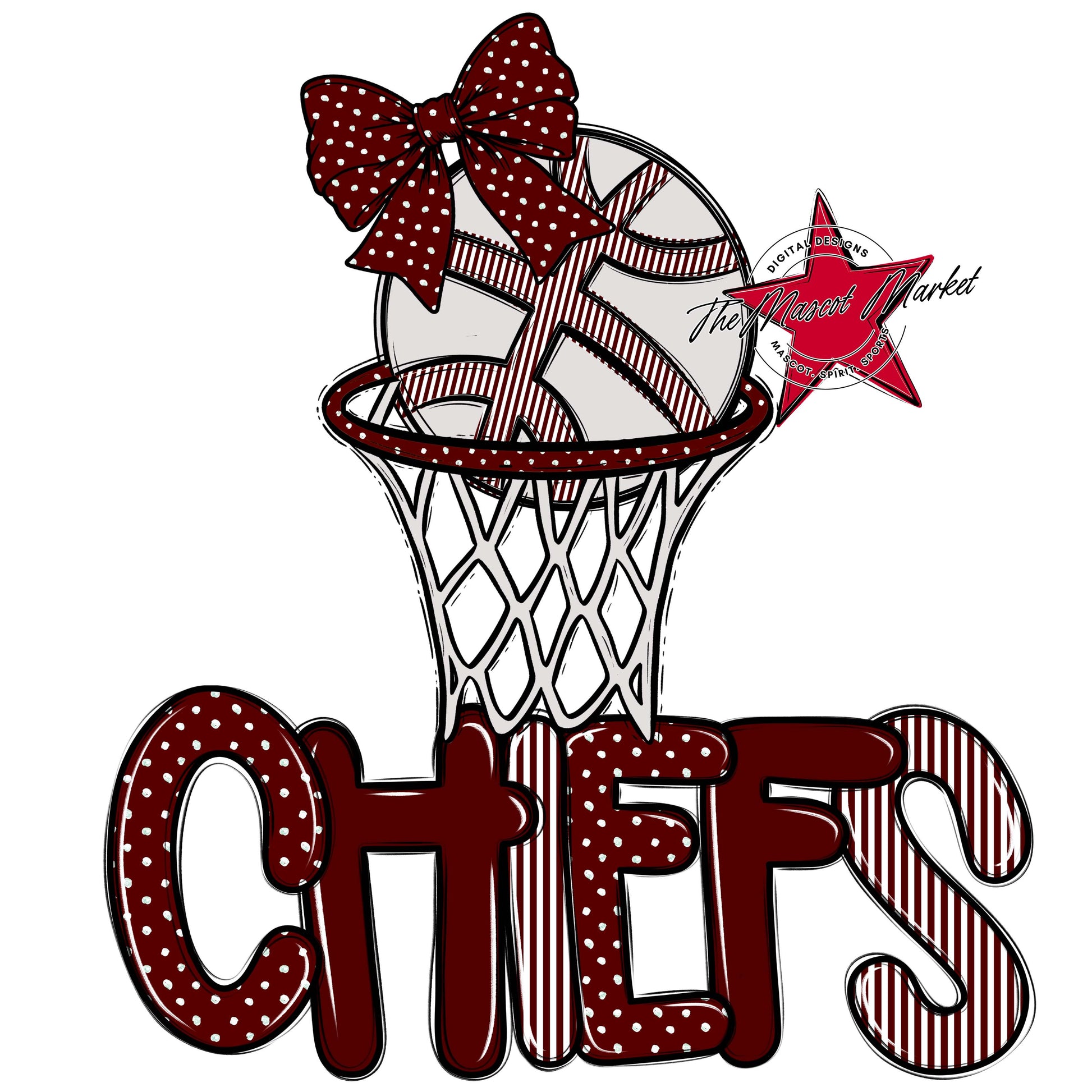 Chiefs Basketball Spirit Design-Maroon