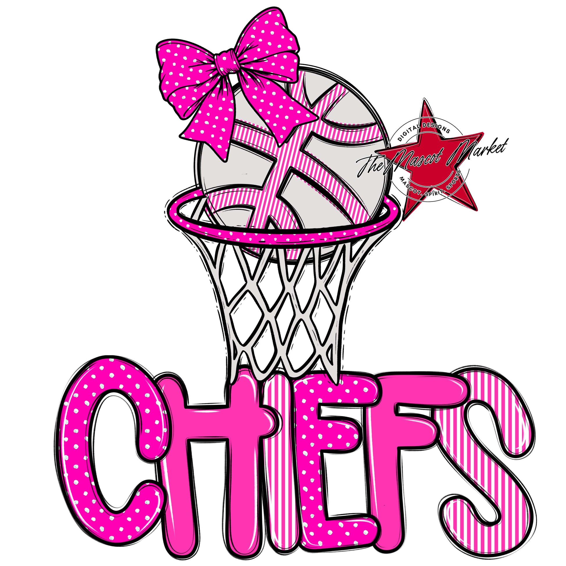 Chiefs Basketball Spirit Design-Pink