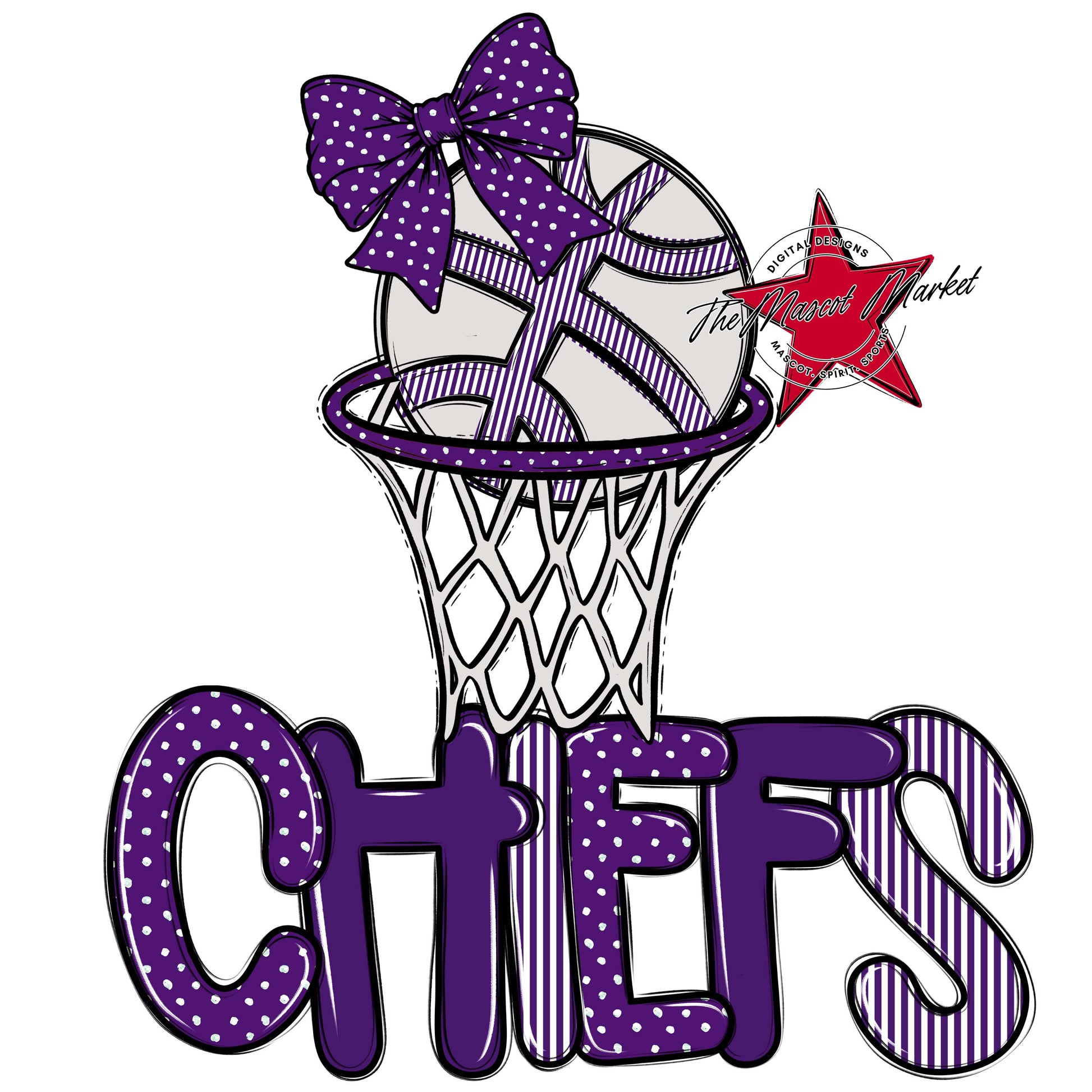 Chiefs Basketball Spirit Design-Purple