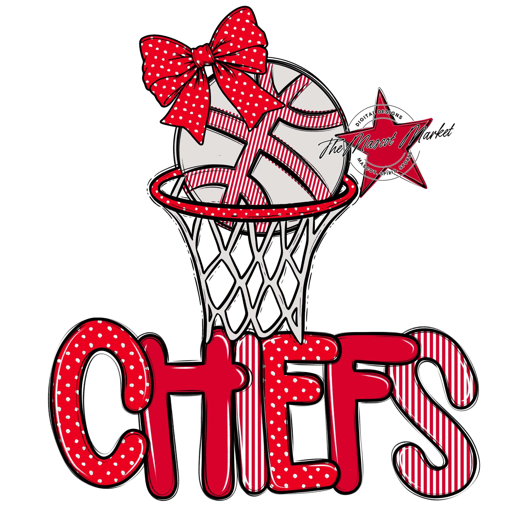 Chiefs Basketball Spirit Design-Red