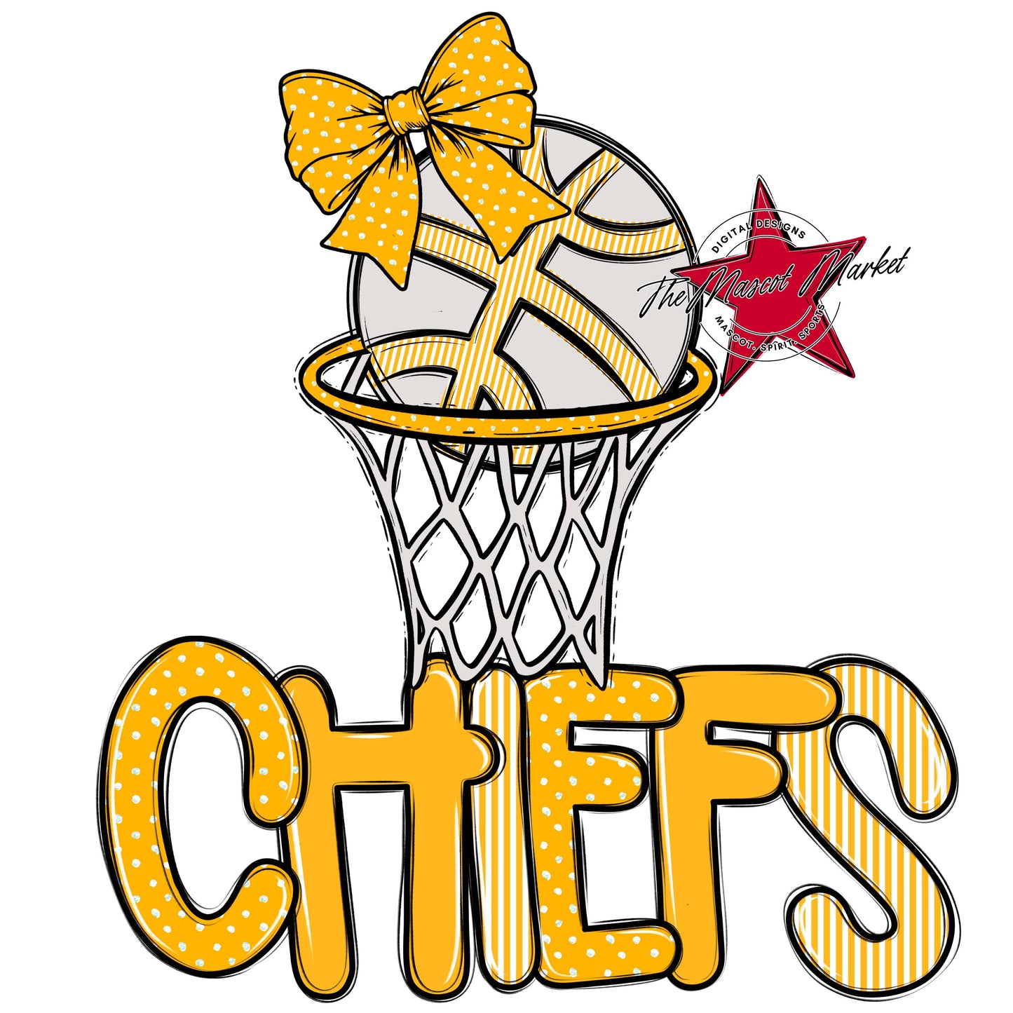 Chiefs Basketball Spirit Design-Yellow