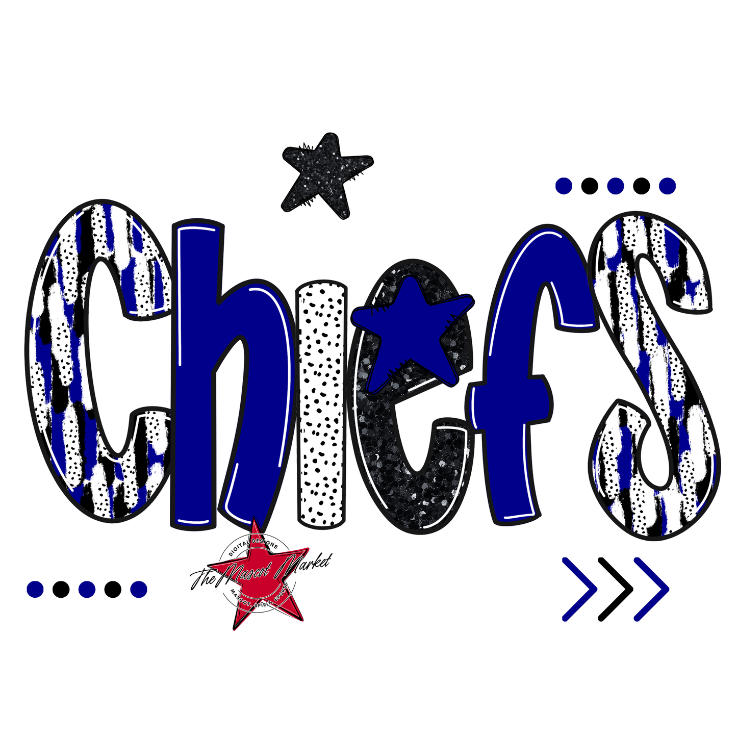 Chiefs Brushstroke Alpha w Arrows-Blue