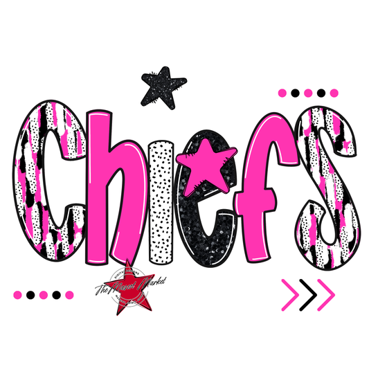 Chiefs Brushstroke Alpha w Arrows-Pink