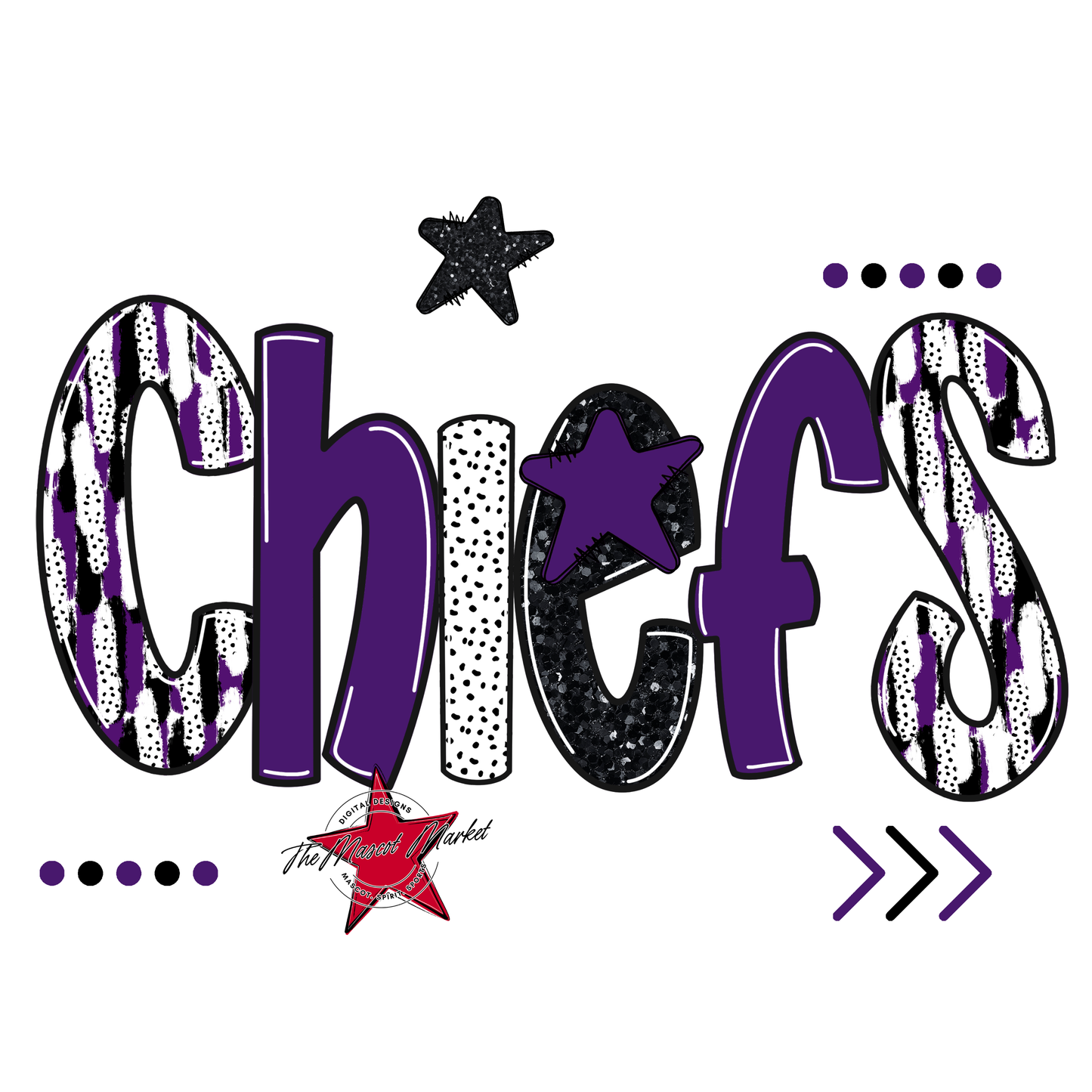 Chiefs Brushstroke Alpha w Arrows-Purple