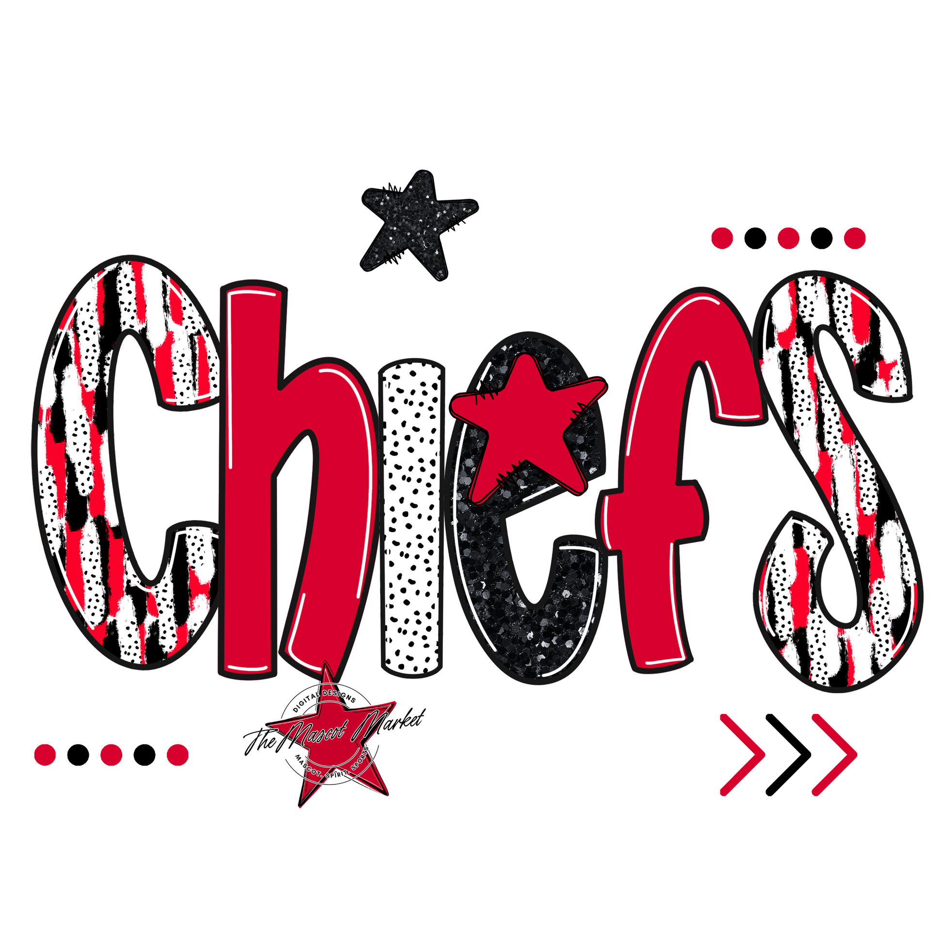 Chiefs Brushstroke Alpha w Arrows-Red