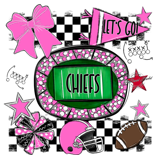 Chiefs Checkers Spirit Design-Baby Pink