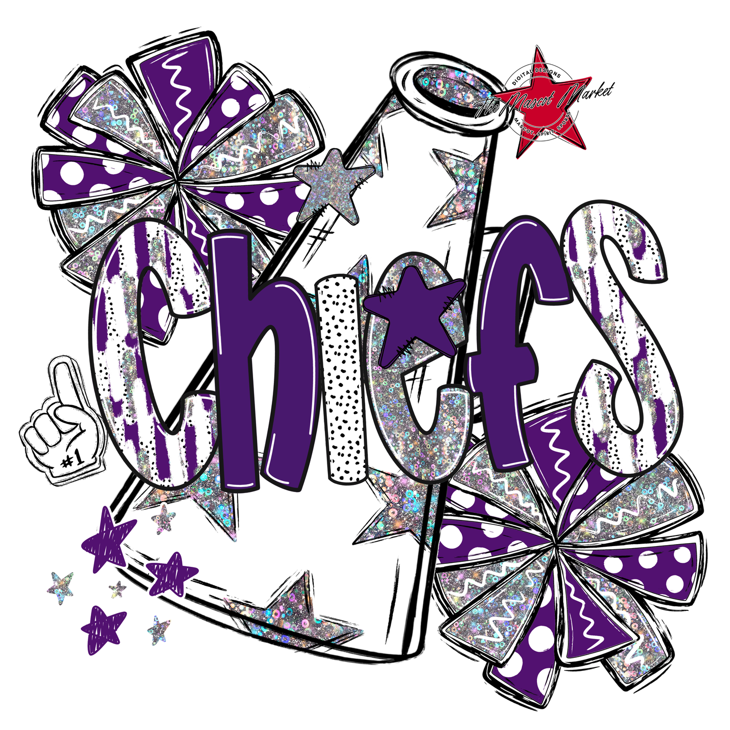 Chiefs Cheer Megaphone Scrape-Purple