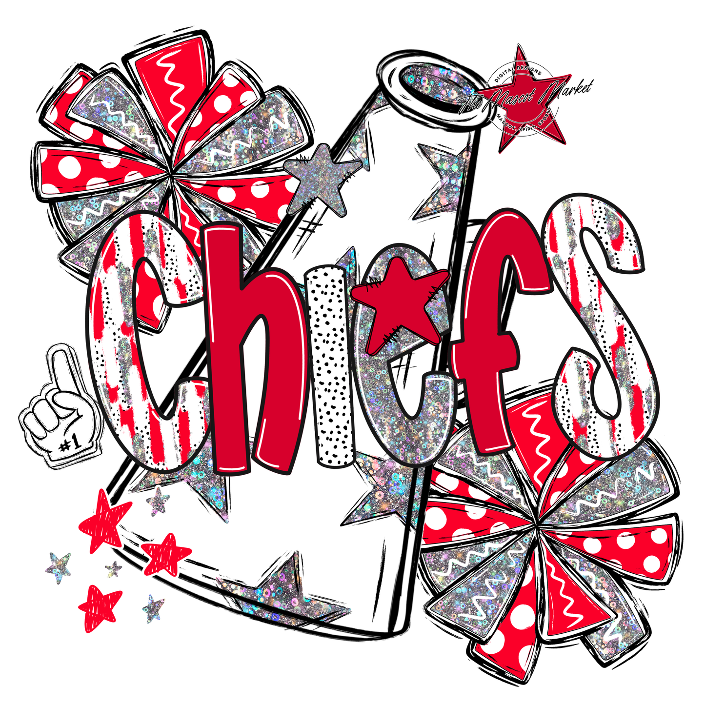 Chiefs Cheer Megaphone Scrape-Red