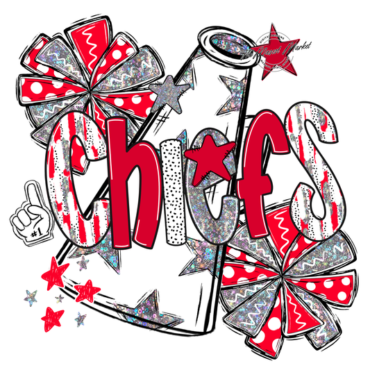 Chiefs Cheer Megaphone Scrape-Red