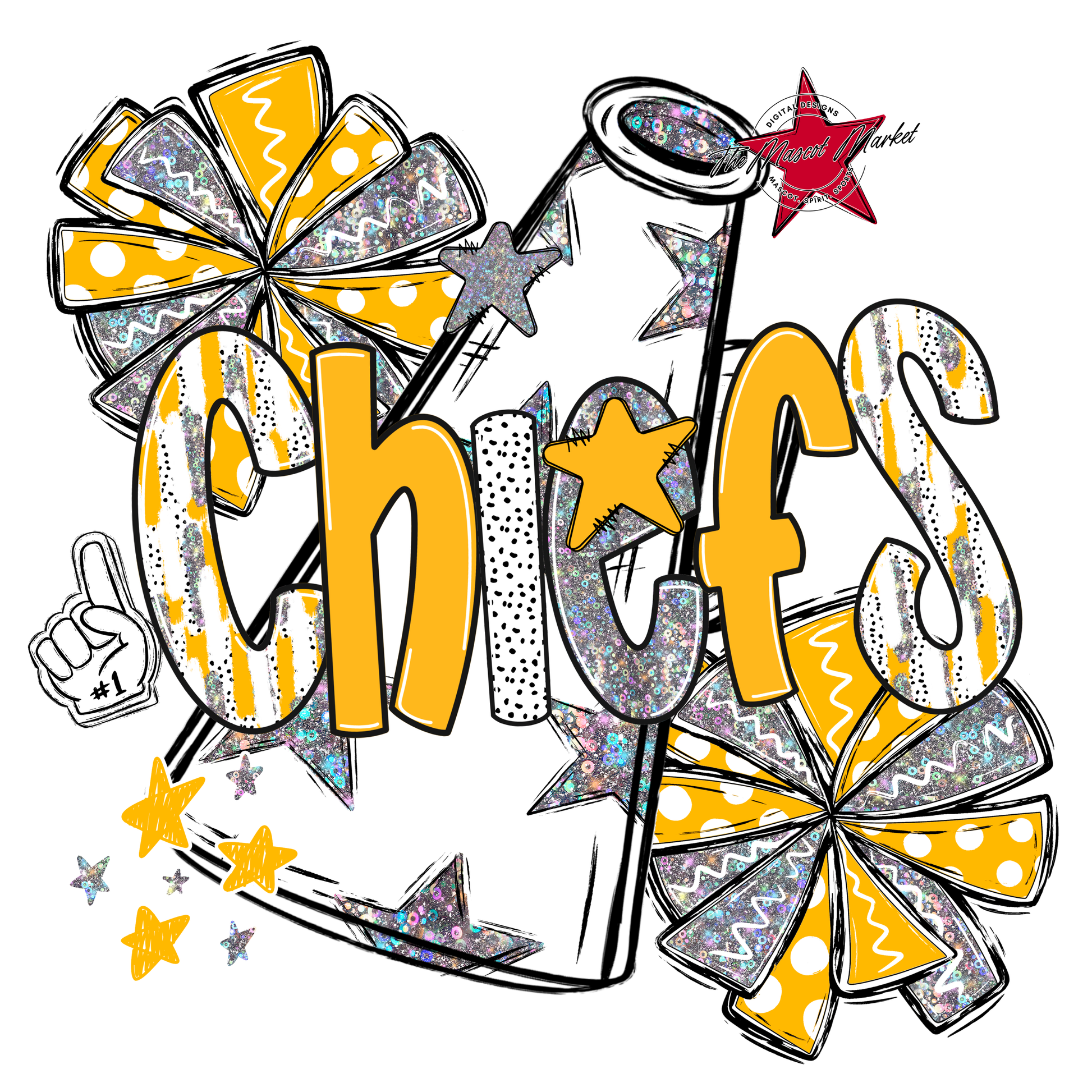 Chiefs Cheer Megaphone Scrape-Yellow