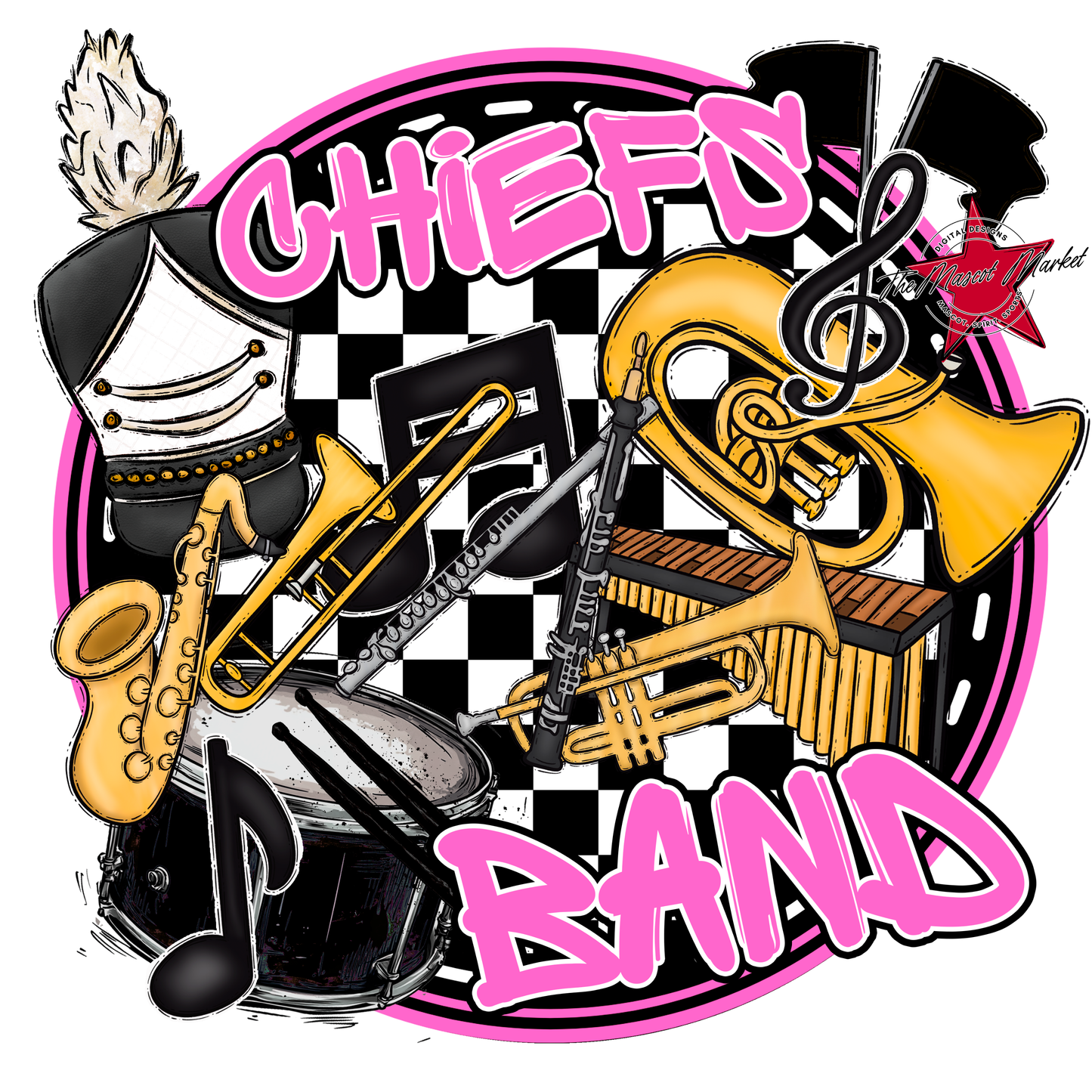 Chiefs Circle Band Design-Baby Pink