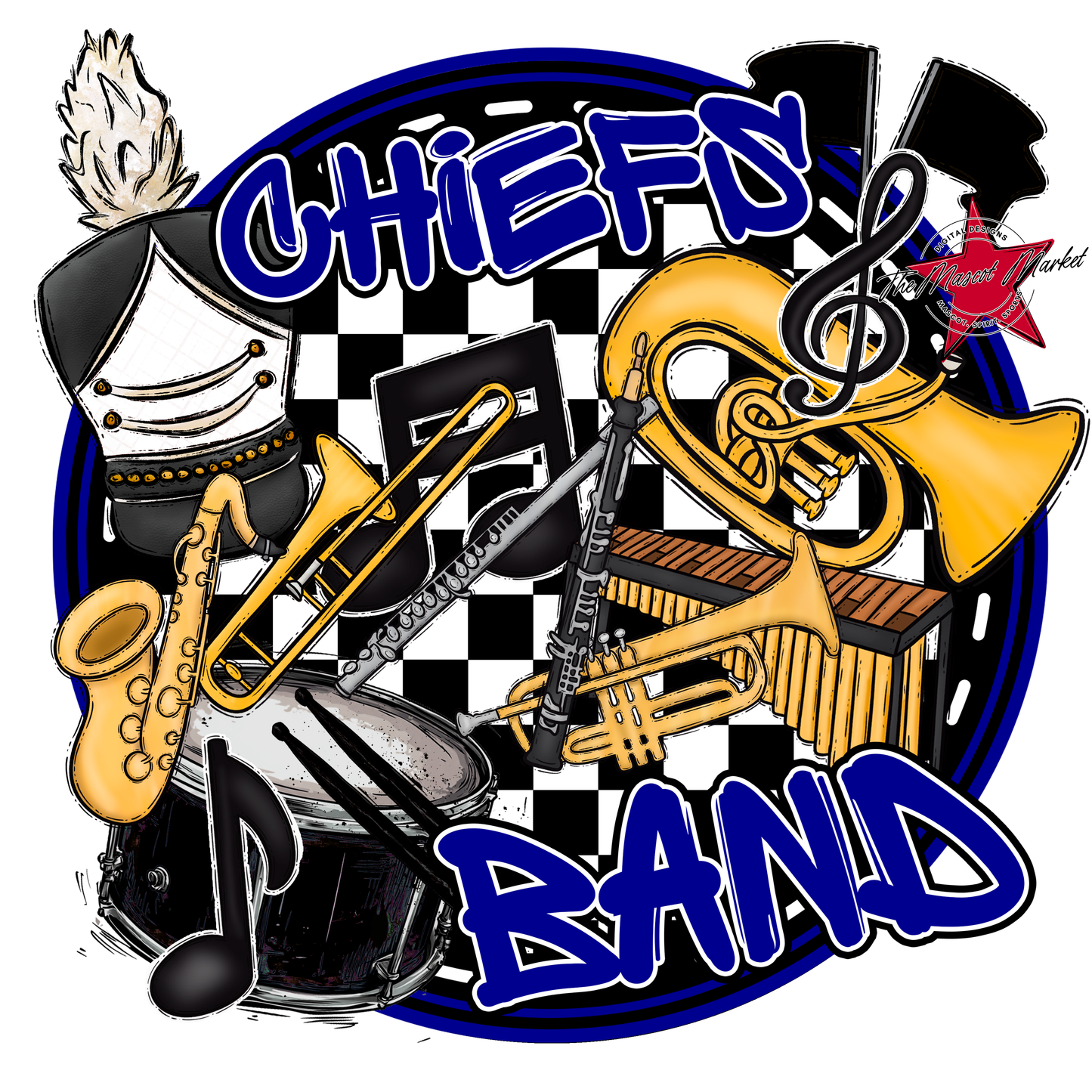 Chiefs Circle Band Design-Blue