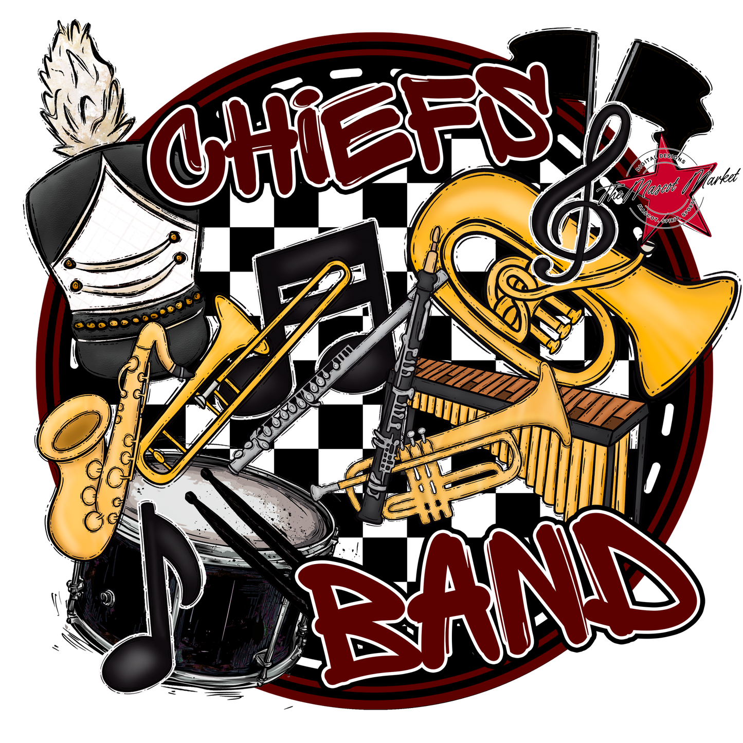 Chiefs Circle Band Design-Maroon