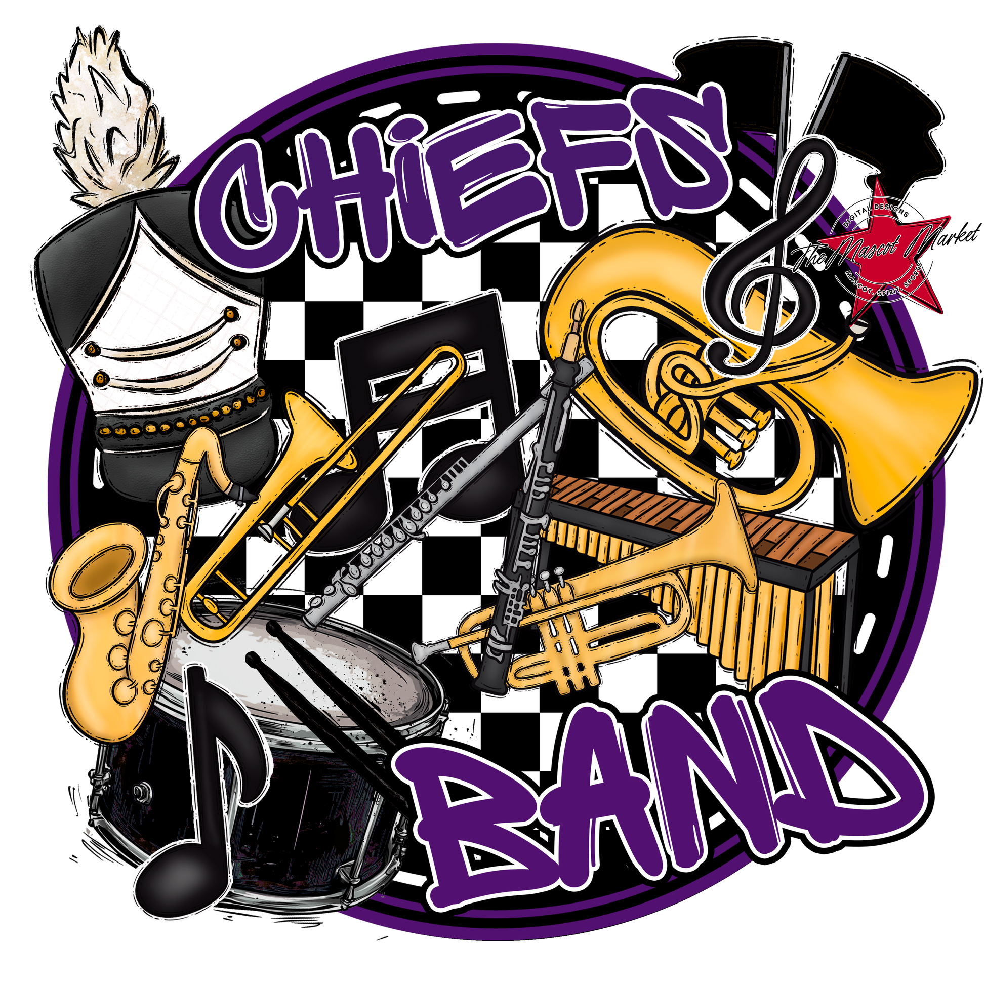 Chiefs Circle Band Design-Purple