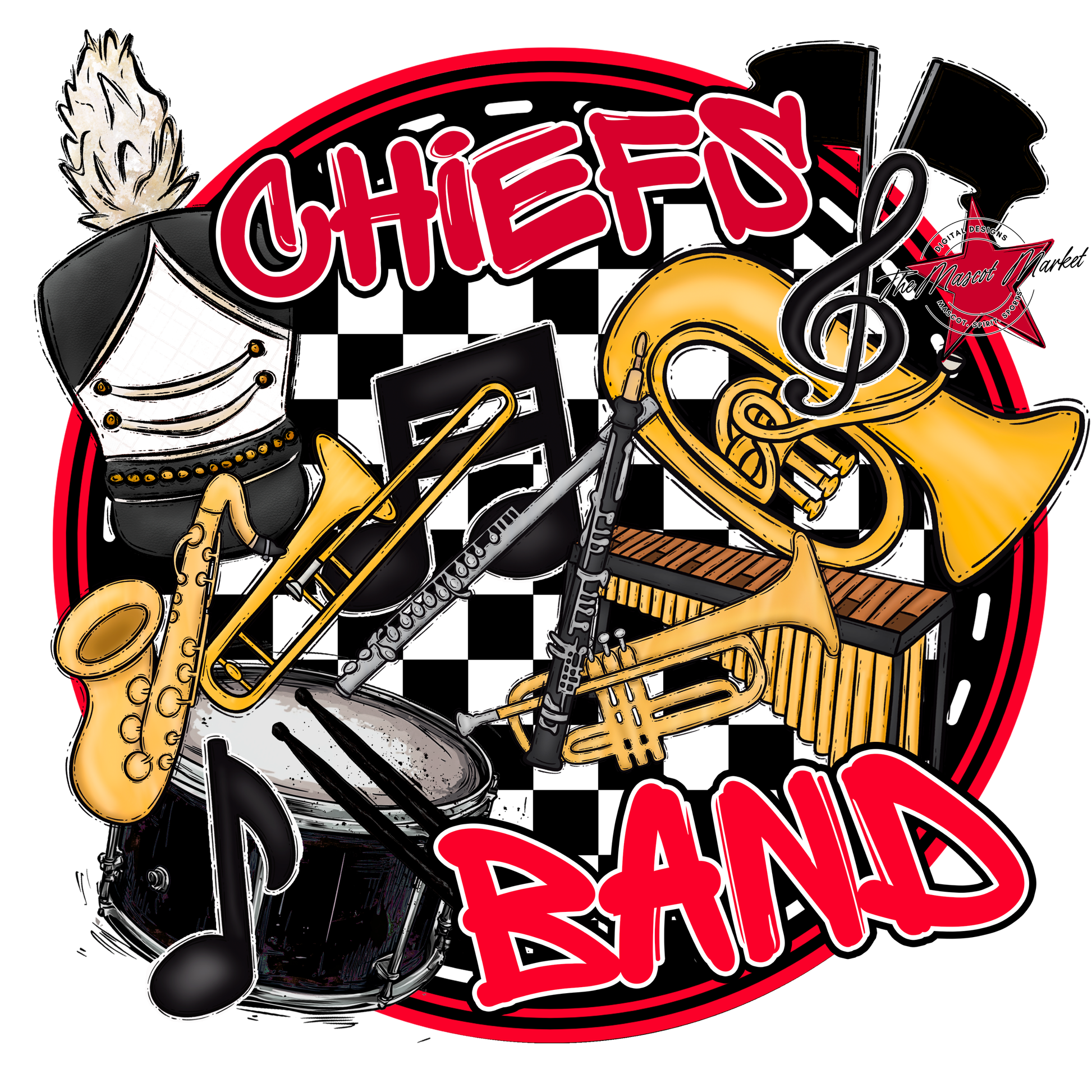 Chiefs Circle Band Design-Red