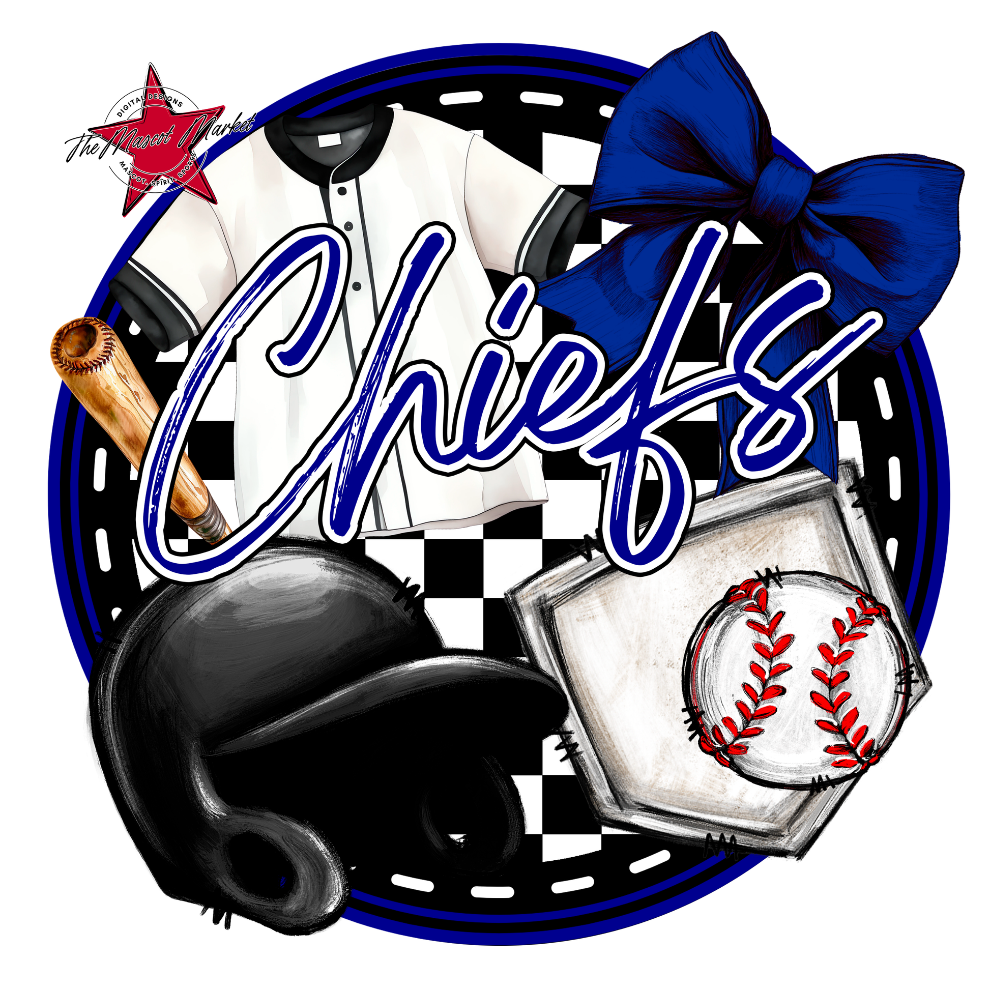 Chiefs Circle Baseball Design-Blue