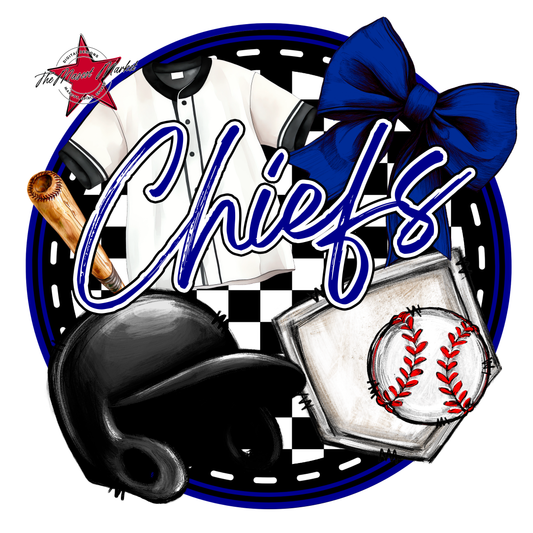 Chiefs Circle Baseball Design-Blue