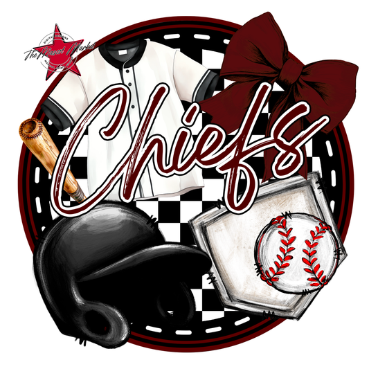 Chiefs Circle Baseball Design-Maroon